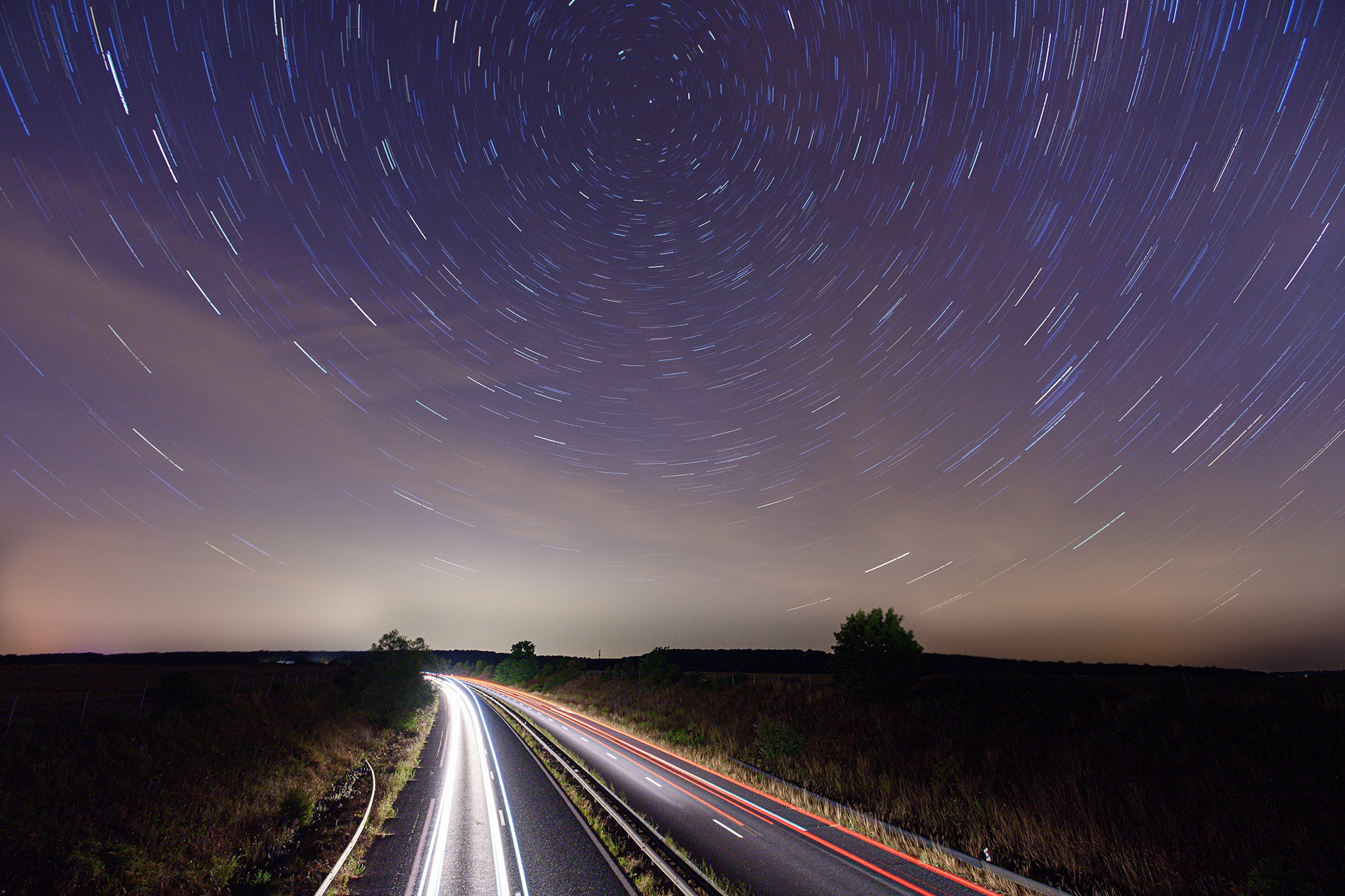 Circumpolaire au dessus de l'Autoroute | Paysages de nuit © Pierre ROLIN - Photographe Nancy - Lorraine / Grand Est